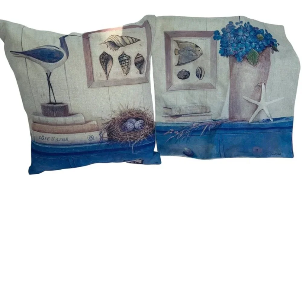 Beachy Sea Ocean themed one pillow one corresponding pillow cover NEW